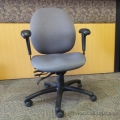 Grey Patterned Adjustable Office Task Chair with Arms